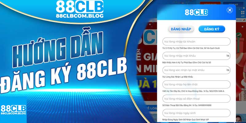 Thao tác đăng ký 88CLB với các bước chi tiết dành cho người mới